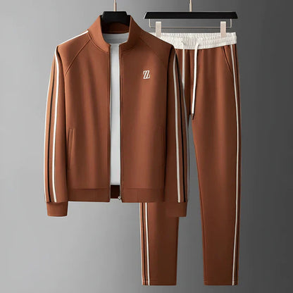 Xavier | Men’s Zip-Up Tracksuit Set – High Neck Jacket & Tapered Pants