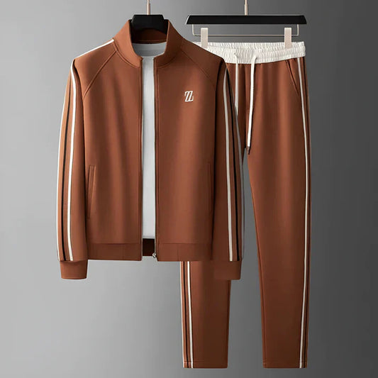 Xavier | Men’s Zip-Up Tracksuit Set – High Neck Jacket & Tapered Pants