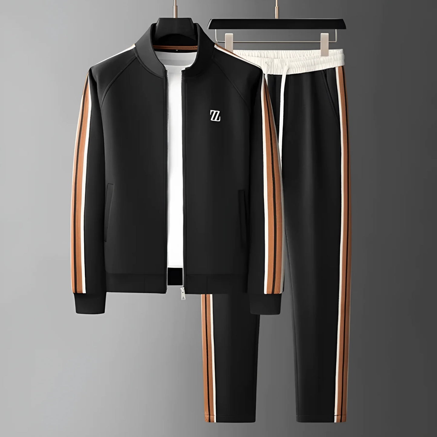 Xavier | Men’s Zip-Up Tracksuit Set – High Neck Jacket & Tapered Pants