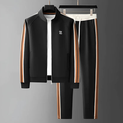 Xavier | Men’s Zip-Up Tracksuit Set – High Neck Jacket & Tapered Pants