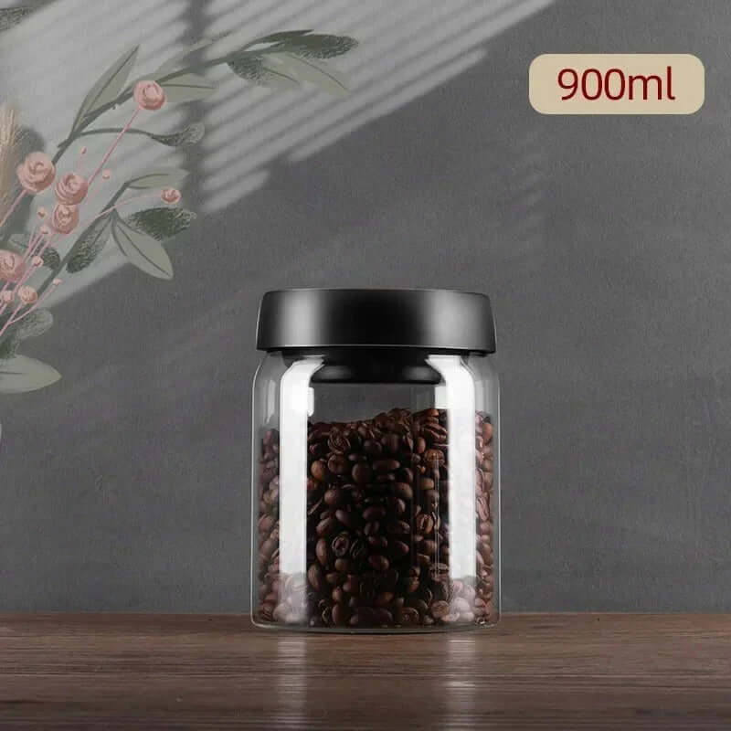 BrewVault Glass Bean Jar | Airtight Seal for Freshness & Rich Aroma Lock