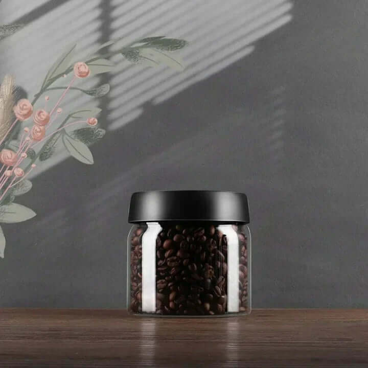 BrewVault Glass Bean Jar | Airtight Seal for Freshness & Rich Aroma Lock