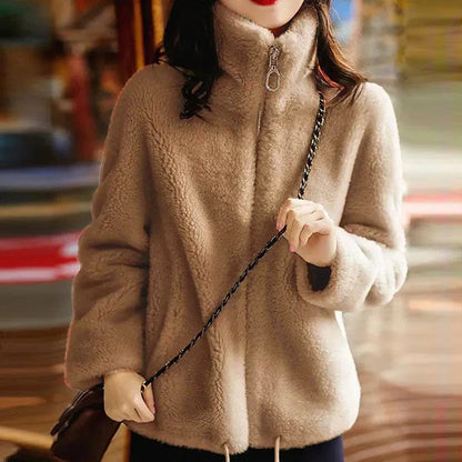 Izzy | Women’s Minimalist Casual Velvet Fleece Jacket