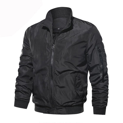 Ryan | Men’s Windproof Bomber Jacket with Zipper & Ribbed Hem