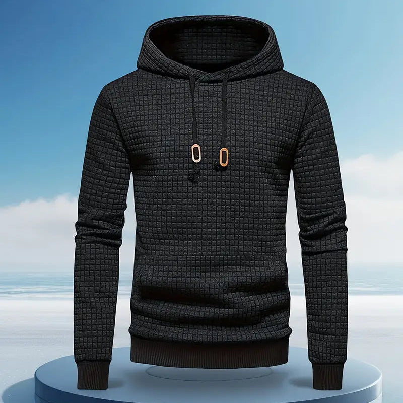Brennan | Men’s Casual Waffle Knit Winter Hoodie