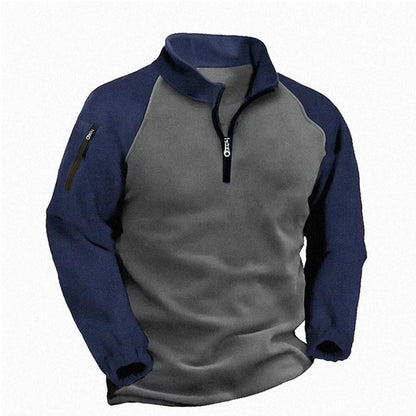 Reed | Men’s Mock Neck Fleece Half-Zip Sweater with Zipper Detail