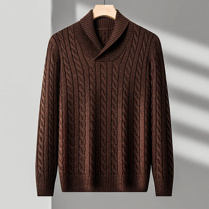 Elias | Men’s Knit Blend Fabric Shawl Collar Sweater