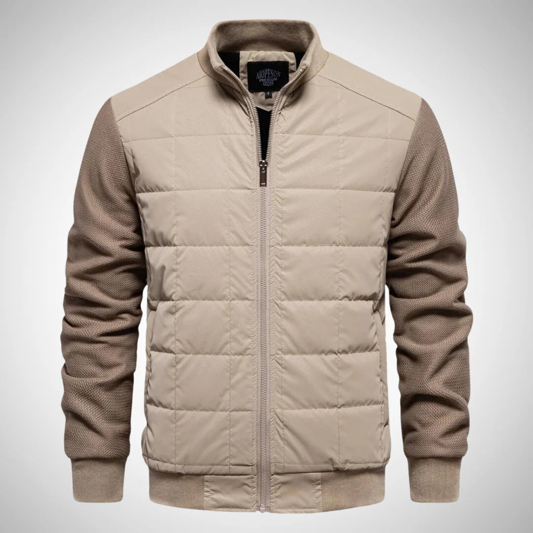 Oliver | Men’s Slim Fit Quilted Jacket with Hybrid Knit Sleeves