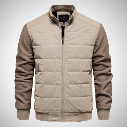 Oliver | Men’s Slim Fit Quilted Jacket with Hybrid Knit Sleeves
