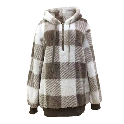 Lorelai | Women’s Cozy Knit Plaid Pullover Hoodie