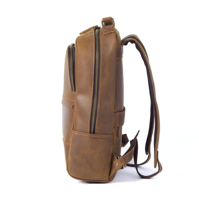 Oxford | Brown Leather Backpack for Men and Women-4