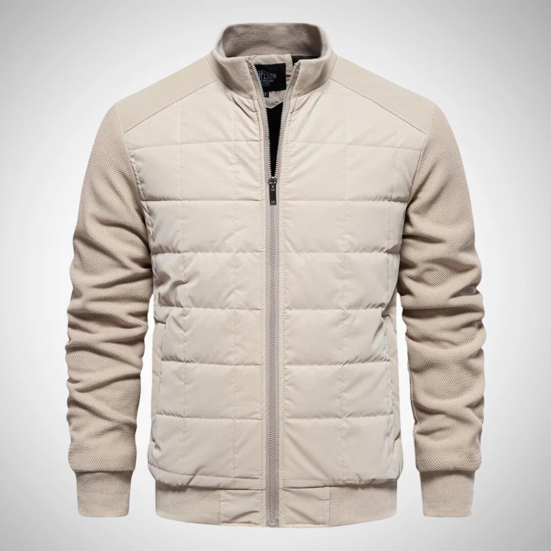 Oliver | Men’s Slim Fit Quilted Jacket with Hybrid Knit Sleeves