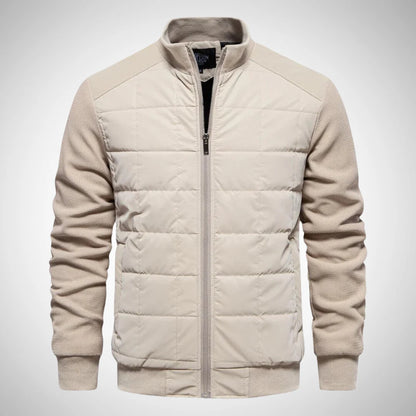 Oliver | Men’s Slim Fit Quilted Jacket with Hybrid Knit Sleeves