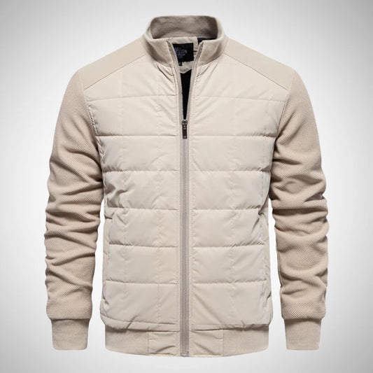 Oliver | Men’s Slim Fit Quilted Jacket with Hybrid Knit Sleeves