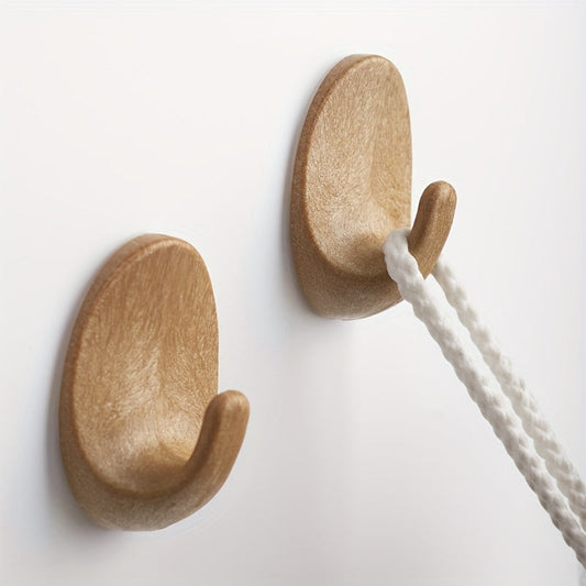 EcoStick Wood Wall Hooks | Self-Adhesive Modern Design