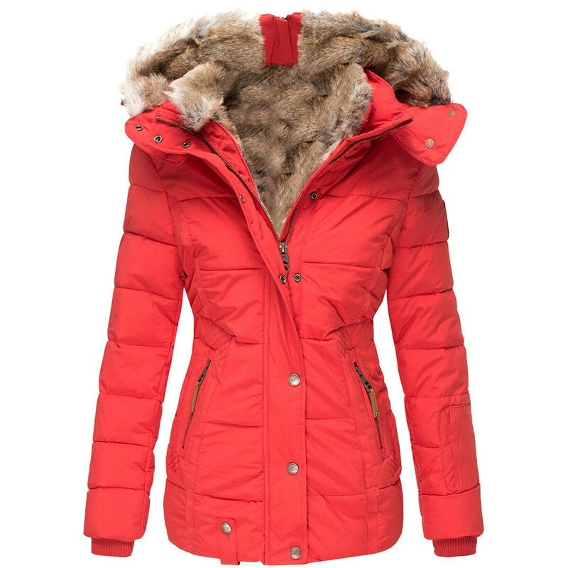 Chloe | Women’s Warm Down Puffer Jacket with Faux Fur Hood