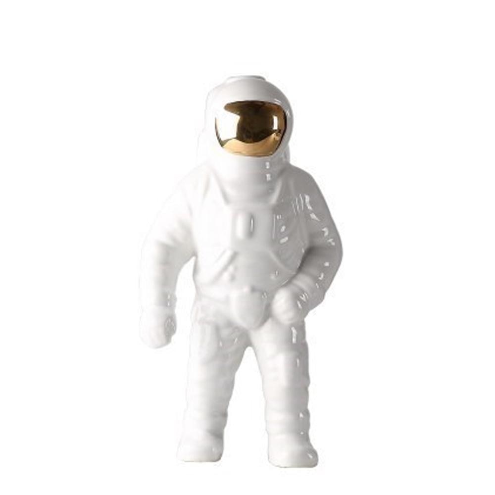 CosmoBloom Astronaut Vase | Futuristic Resin Planter in Luxe Gold or Silver Finish