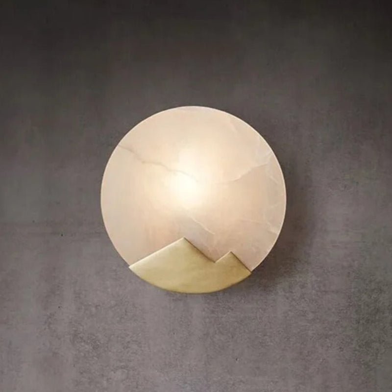 Elegant Copper Accent | HaloStone Alabaster LED Wall Light
