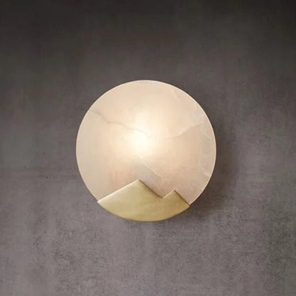 Elegant Copper Accent | HaloStone Alabaster LED Wall Light
