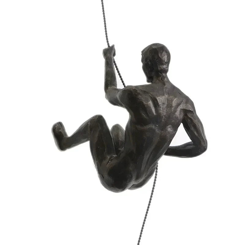 Elevate Living | GravityBold Climbing Man Wall Sculpture Set in Modern Resin