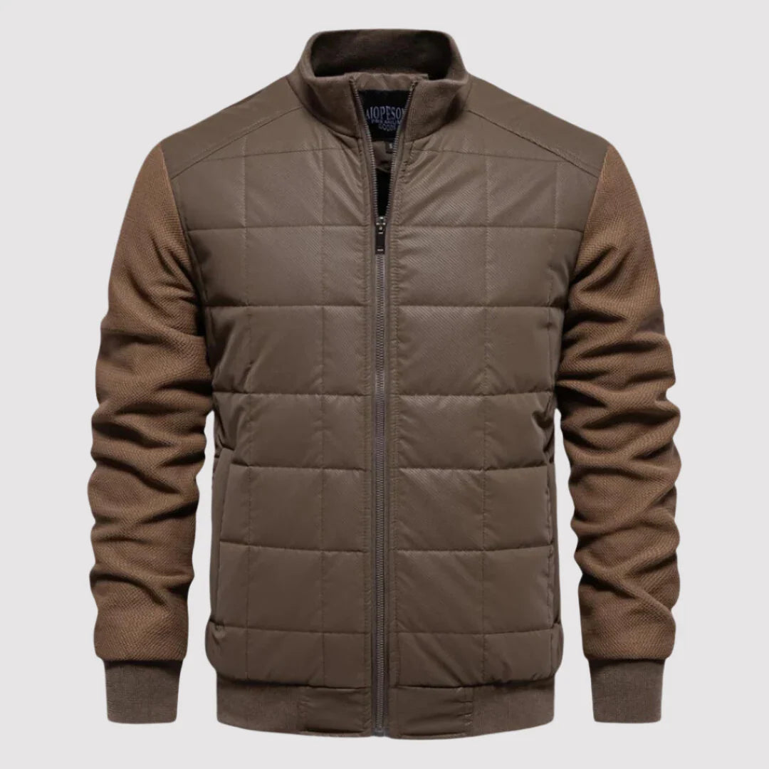 Oliver | Men’s Slim Fit Quilted Jacket with Hybrid Knit Sleeves