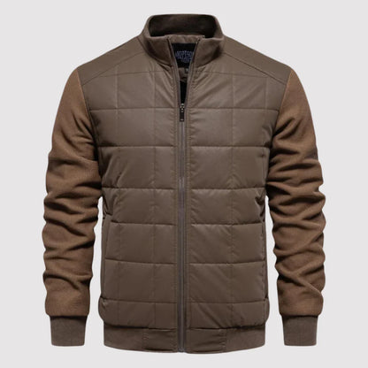 Oliver | Men’s Slim Fit Quilted Jacket with Hybrid Knit Sleeves