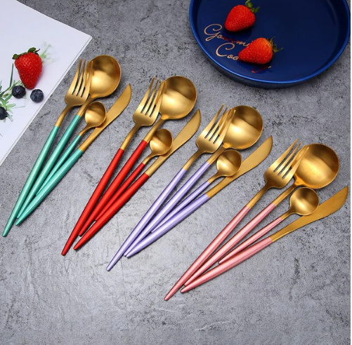 PrestigeCut 24-Piece | Gold & Silver Stainless Steel Dining Collection