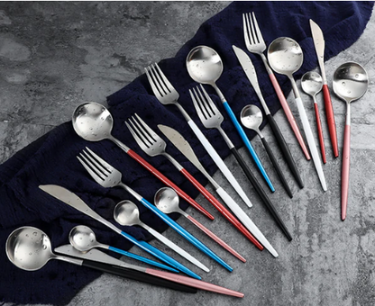 PrestigeCut 24-Piece | Gold & Silver Stainless Steel Dining Collection