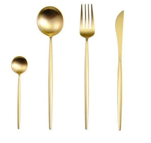 PrestigeCut 24-Piece | Gold & Silver Stainless Steel Dining Collection