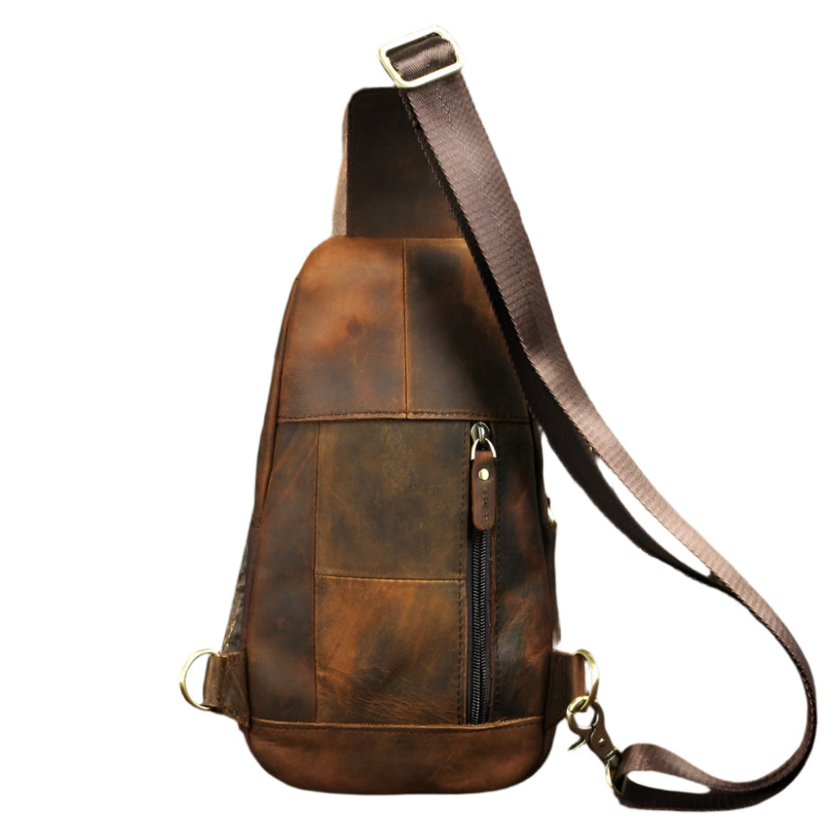 Sleek | Men's Leather Sling Bag - Versatile & Durable Small Sling Backpack-2