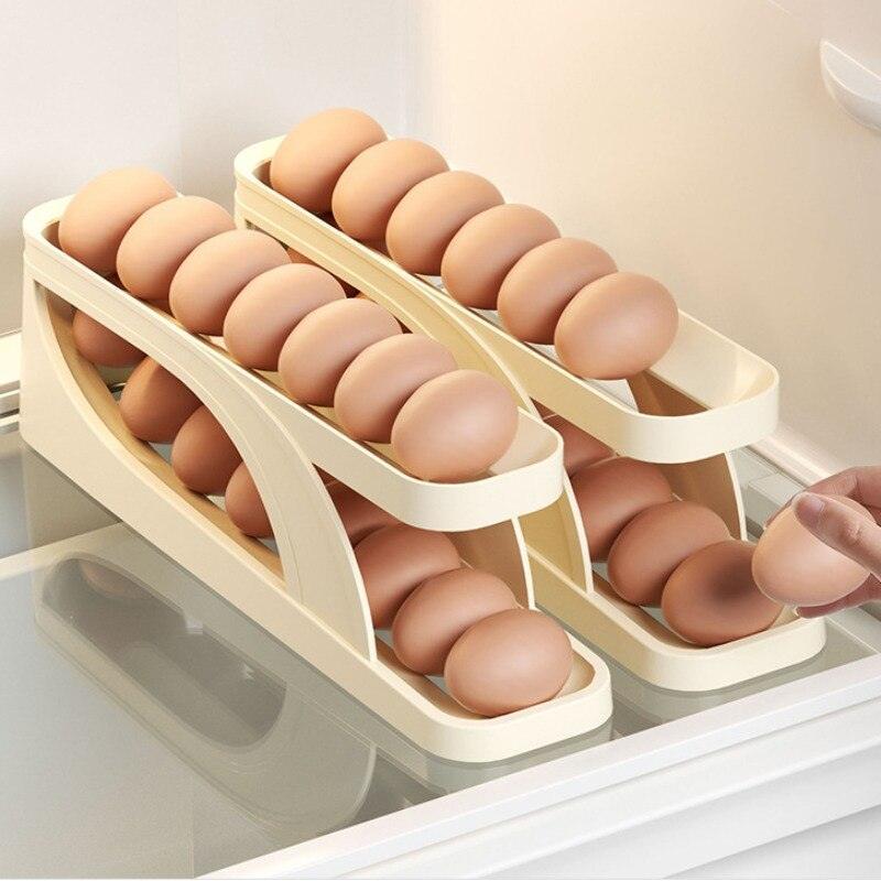 LumoraEgg Tray | Stylish Self-Rolling Egg Holder for Refrigerator