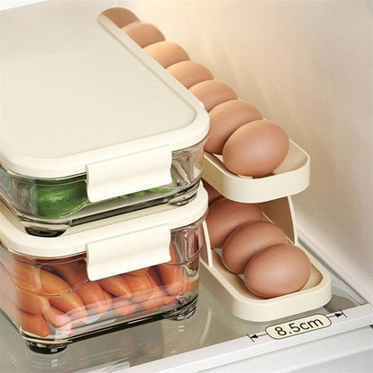 LumoraEgg Tray | Stylish Self-Rolling Egg Holder for Refrigerator