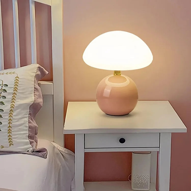 Celestia Glow | Soft Blush LED Ceramic Lamp