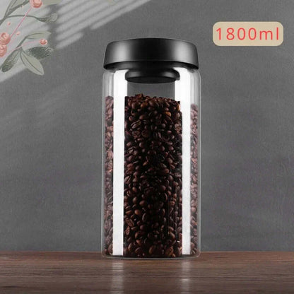 BrewVault Glass Bean Jar | Airtight Seal for Freshness & Rich Aroma Lock