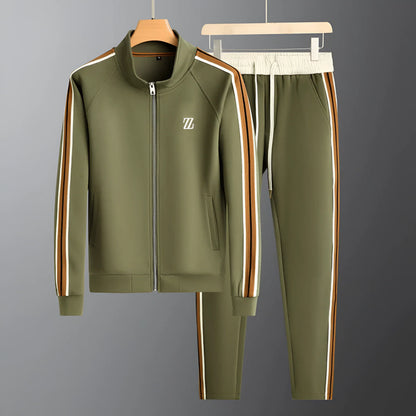 Xavier | Men’s Zip-Up Tracksuit Set – High Neck Jacket & Tapered Pants