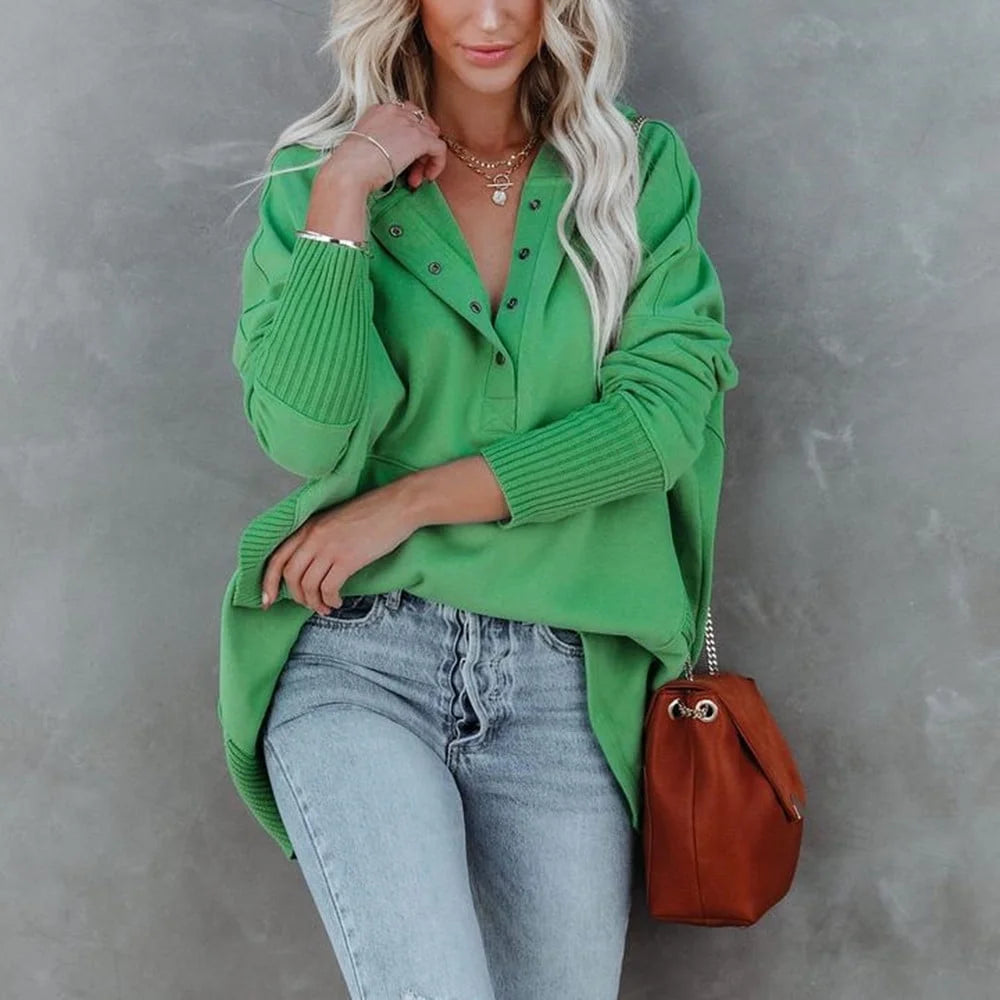 Paige | Women’s Casual Henley Hoodie with Relaxed Fit