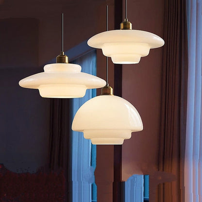 Opal Halo Pendant | Luxe Frosted Glass Light with Mid-Century Elegance