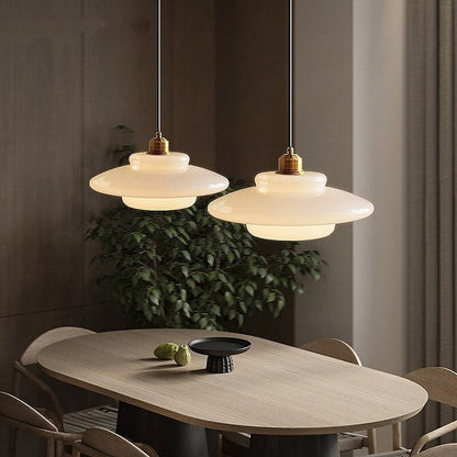 Opal Halo Pendant | Luxe Frosted Glass Light with Mid-Century Elegance