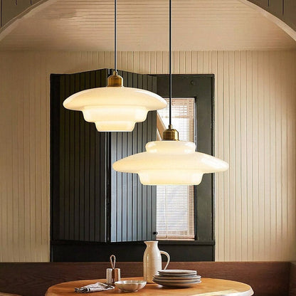 Opal Halo Pendant | Luxe Frosted Glass Light with Mid-Century Elegance