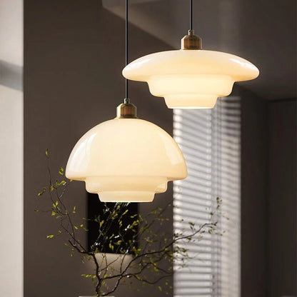 Opal Halo Pendant | Luxe Frosted Glass Light with Mid-Century Elegance