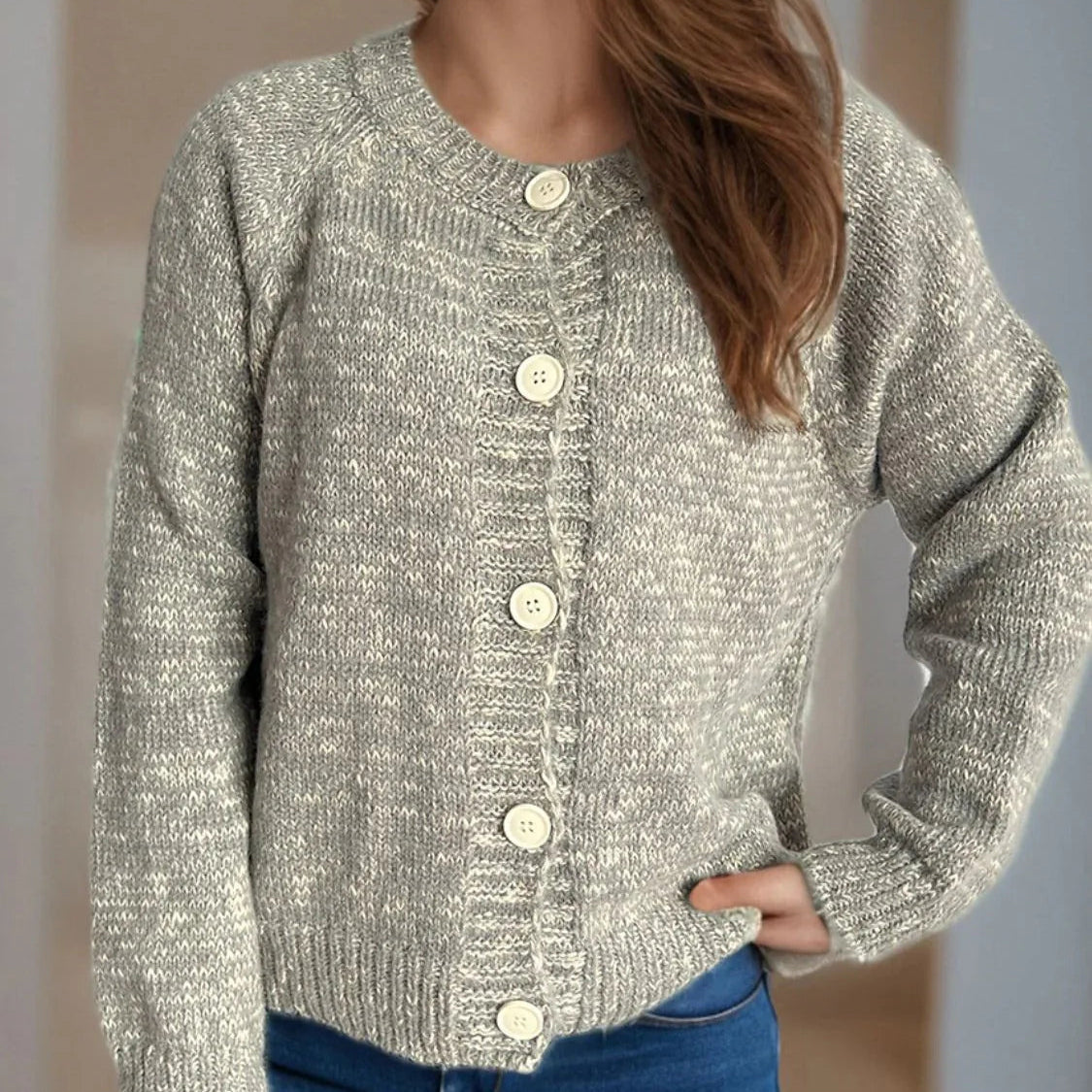 Poppy | Women’s Button Front Knit Speckled Cardigan
