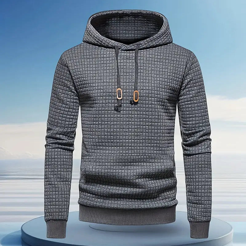Brennan | Men’s Casual Waffle Knit Winter Hoodie