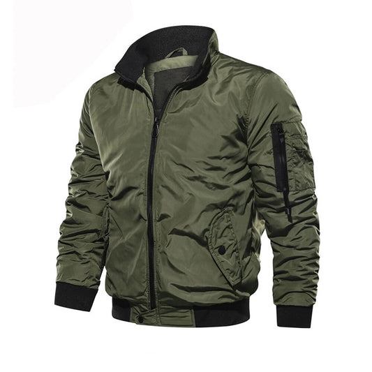 Ryan | Men’s Windproof Bomber Jacket with Zipper & Ribbed Hem