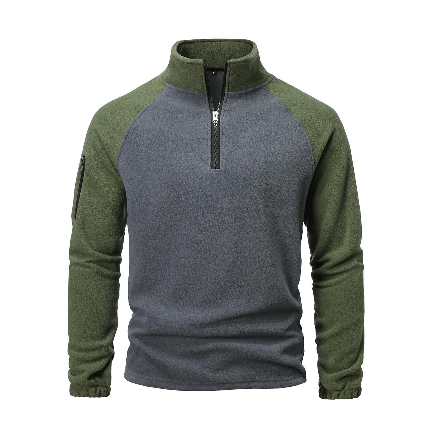 Reed | Men’s Mock Neck Fleece Half-Zip Sweater with Zipper Detail