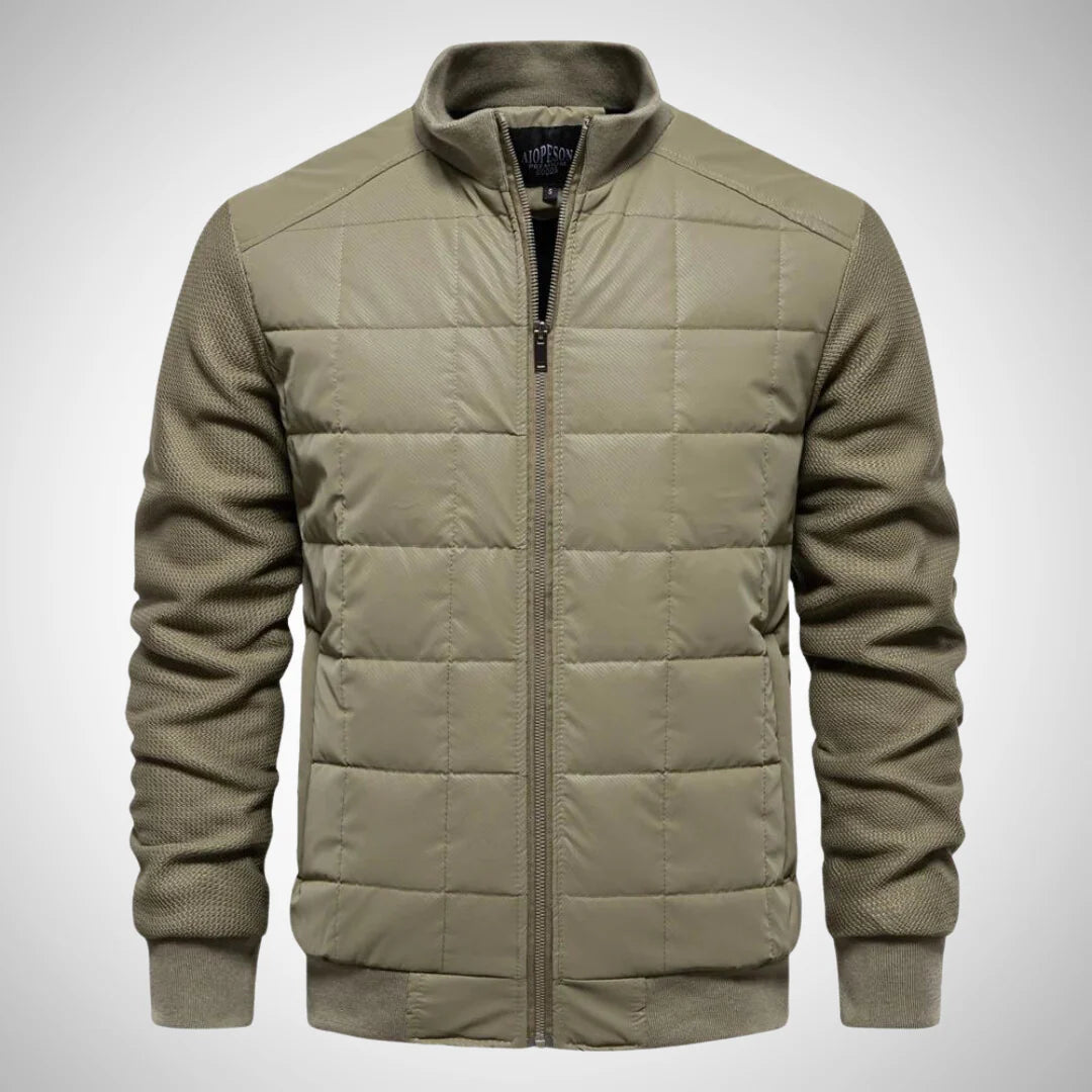 Oliver | Men’s Slim Fit Quilted Jacket with Hybrid Knit Sleeves