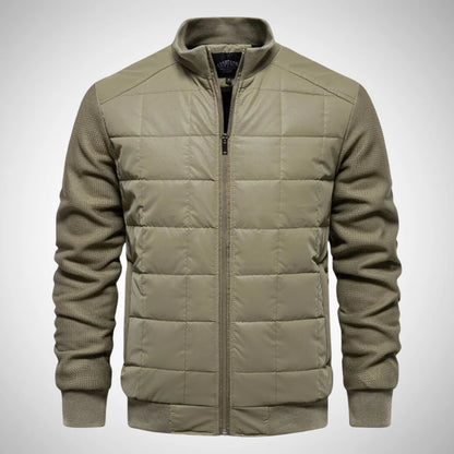 Oliver | Men’s Slim Fit Quilted Jacket with Hybrid Knit Sleeves