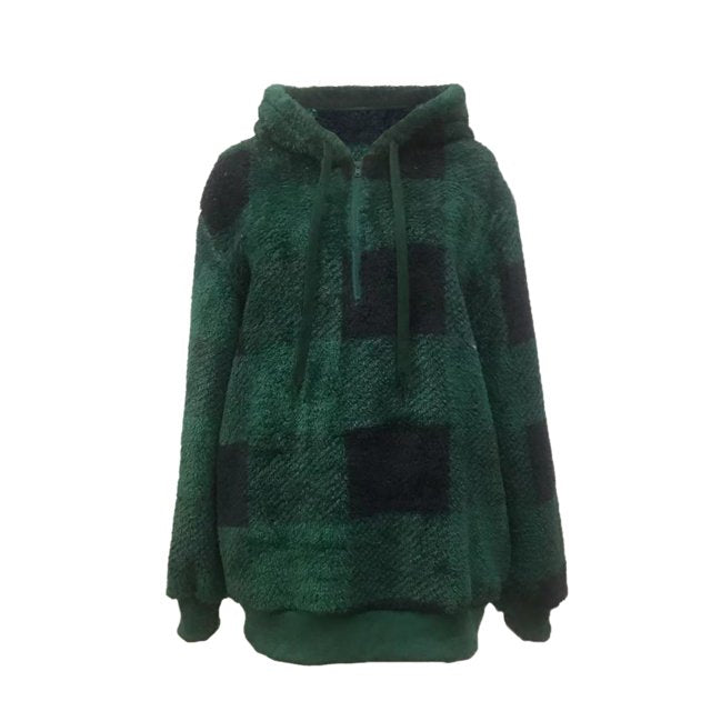 Lorelai | Women’s Cozy Knit Plaid Pullover Hoodie