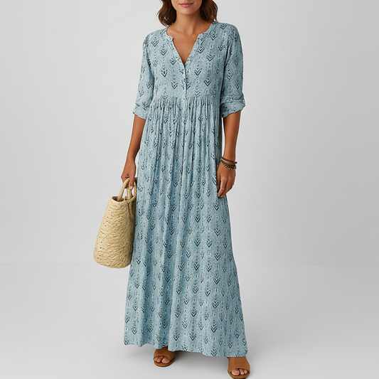 Sabrina | Women Long Sleeve Summer Boho Print Dress