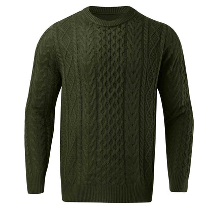 Adrian | Men’s Cable Pattern Slim Fit Knit Sweater