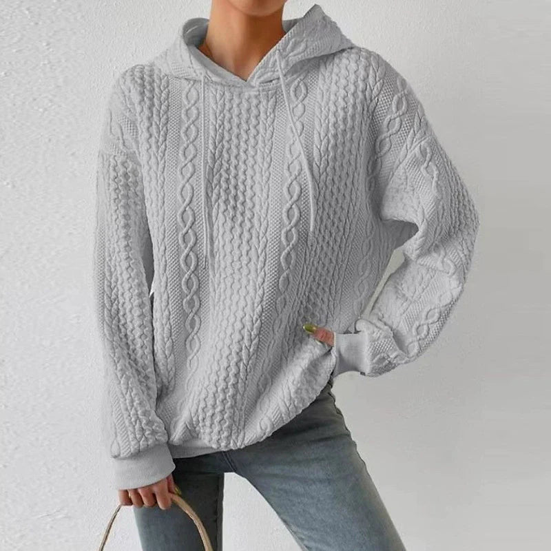 Ann | Women’s Oversized Comfy Cable-Knit Hoodie